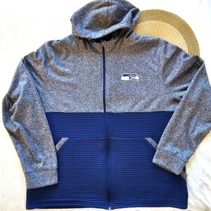 Seattle Seahwks Gray and Blue Zip-Up Hoodie